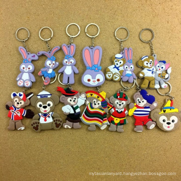 Duffy bear new friend rabbit soft rubber double-sided keychains PVC keyrings